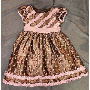 Gidget Loves Milo Brand Chocolate And Pink Dress. Toddler Size 4 Worn Once